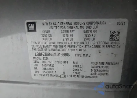 2021 Buick Envision Awd Preferred z USA, uszkodzony, nr VIN LRBFZMR46MD166663